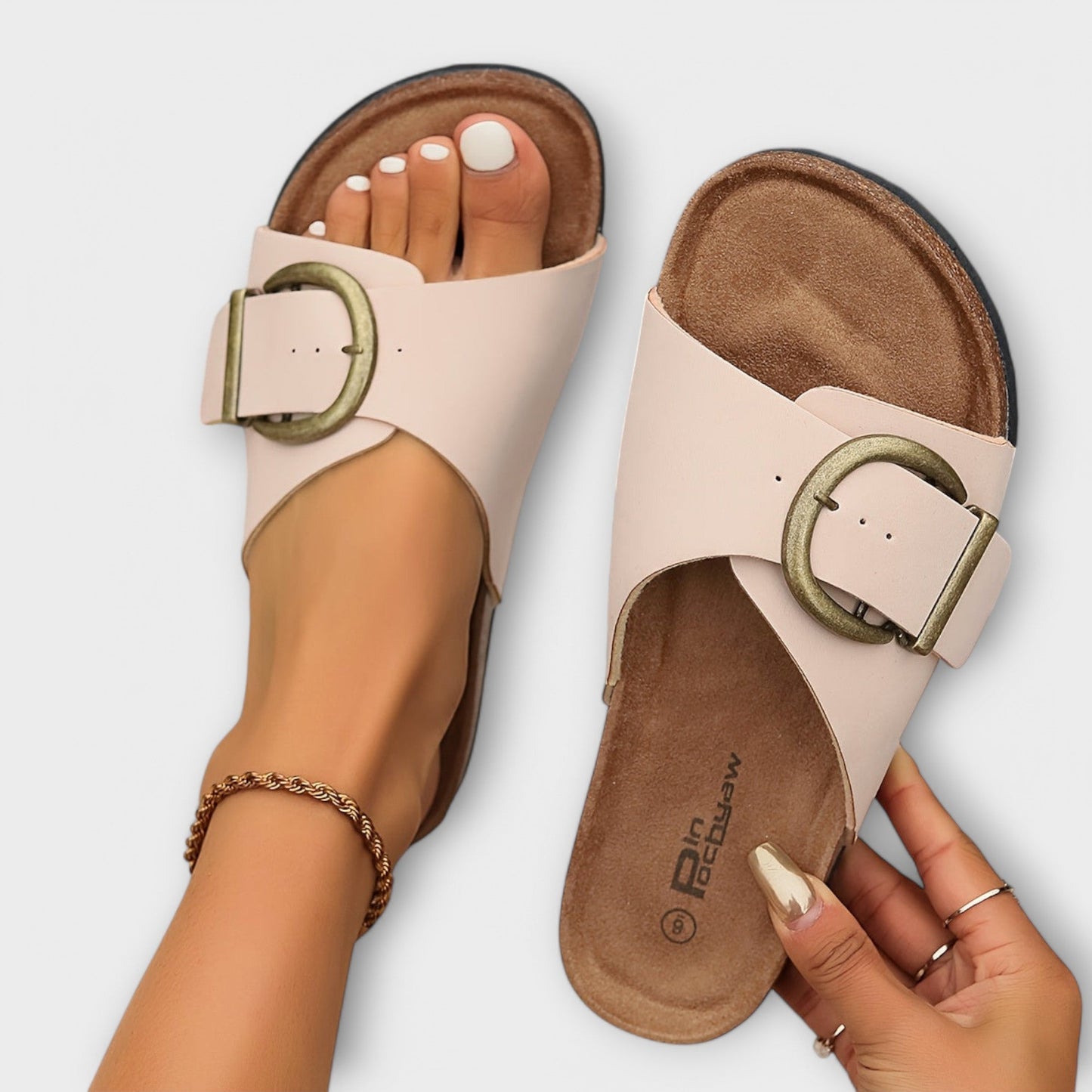 Natural Cork Buckle Women's Summer Sandals