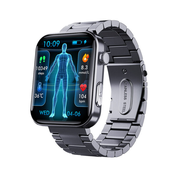 GT5 Pro Max Blood Glucose Watch With BP+HRV+ECG(EKG)+SOS+Stress+Sleep Monitoring