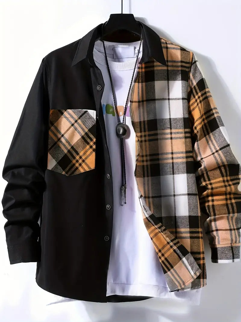 Classic Plaid Button-Down Men's Shirt - OutfitLondon