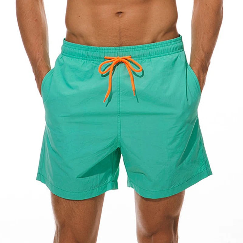 Men's Beach Swim Trunks with Colorful Drawstring