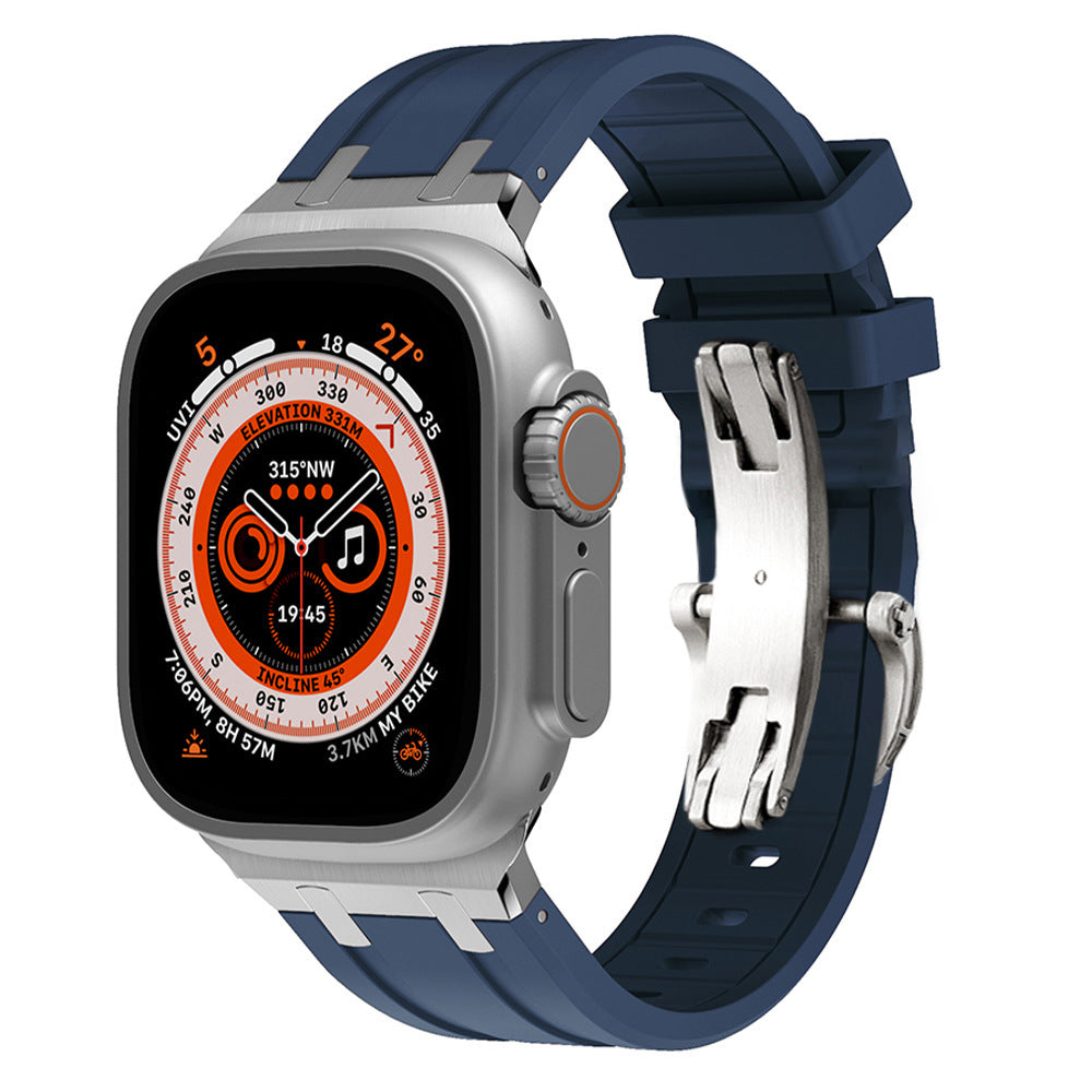 Strong Rubber Band for Apple Watch with Stainless Steel Buckle