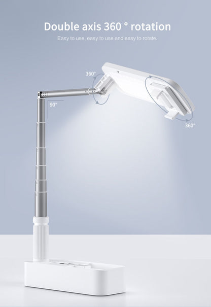 Portable Phone Holder Stand With Wireless Dimmable LED Selfie Fill Light Lamp For Live Video Fill Light Retractable Pho