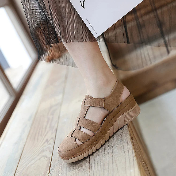 Casual Orthopedic Velcro Walking Wedge Toe Sandals