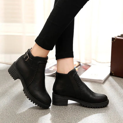 Comfortable Women's Low Heel Ankle Boots