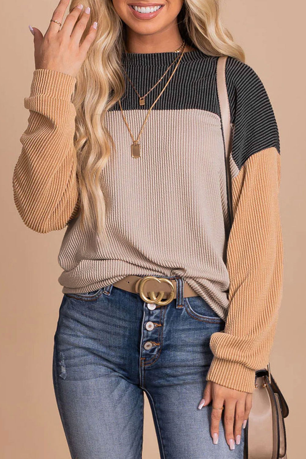 Cozy Thermal Crew Neck Sweater for Ladies