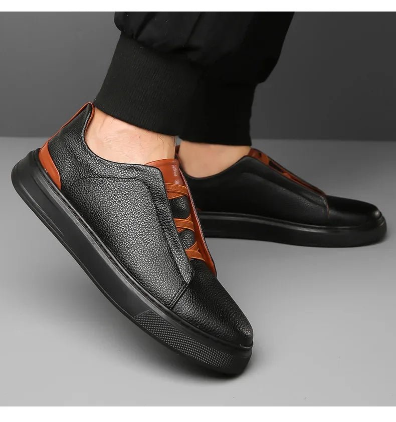 Leather Crossover Sneakers
