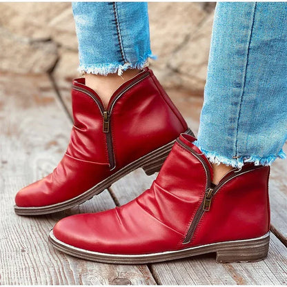 Stylish Women's Low Heel Ankle Boots