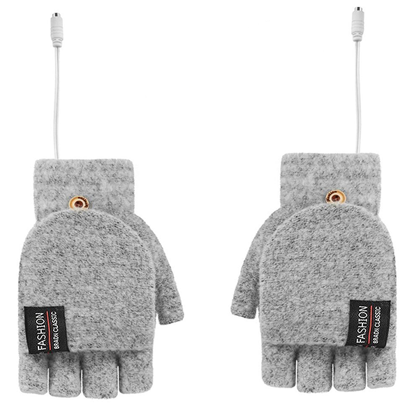 USB Electric Heating Half-Finger Gloves