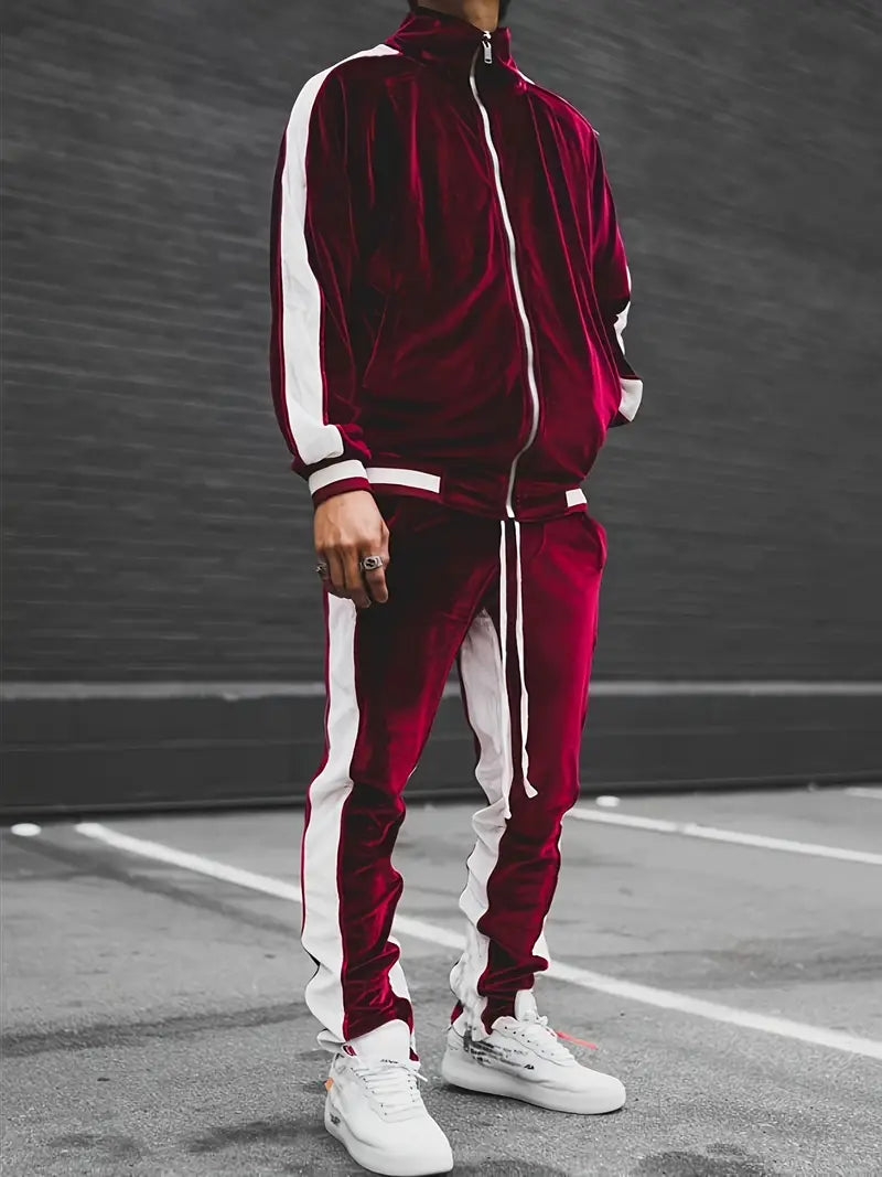 Luxury Men's Soft Full-Zip Tracksuit