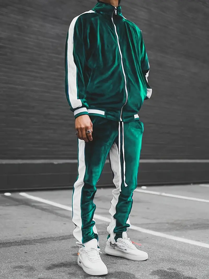 Comfortable Men's 2-Piece Fleece Tracksuit Set