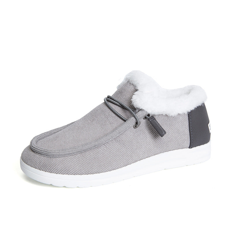 Flat Slip-On Bootie Warm Lining Ankle Snow Boots