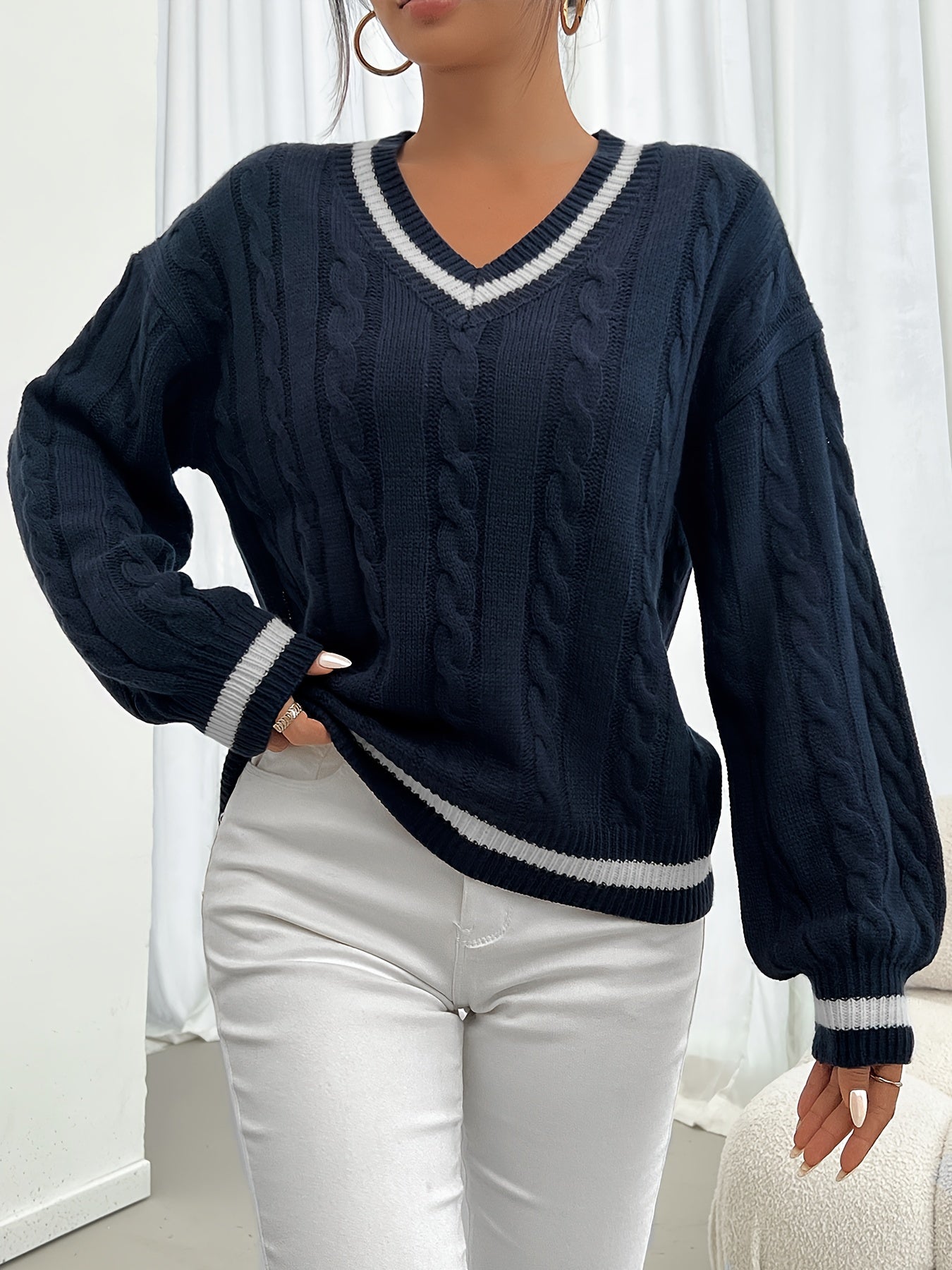 Soft Cable Knit Sweater in Pastel Shade