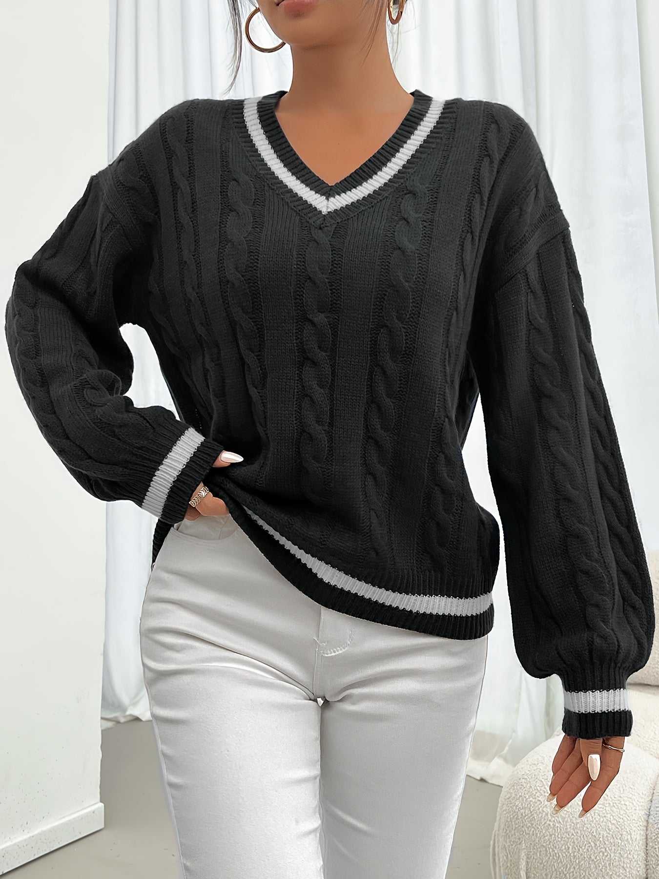 Soft Cable Knit Sweater in Pastel Shade