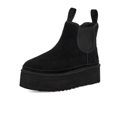 Warm Fur Platform Snow Boots Winter Ankle Chelsea Booties