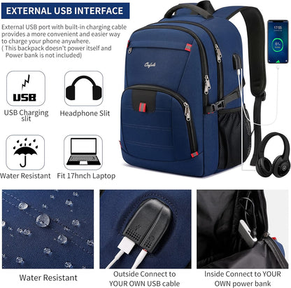 Durable Laptop Backpack with USB and Anti-Theft Features