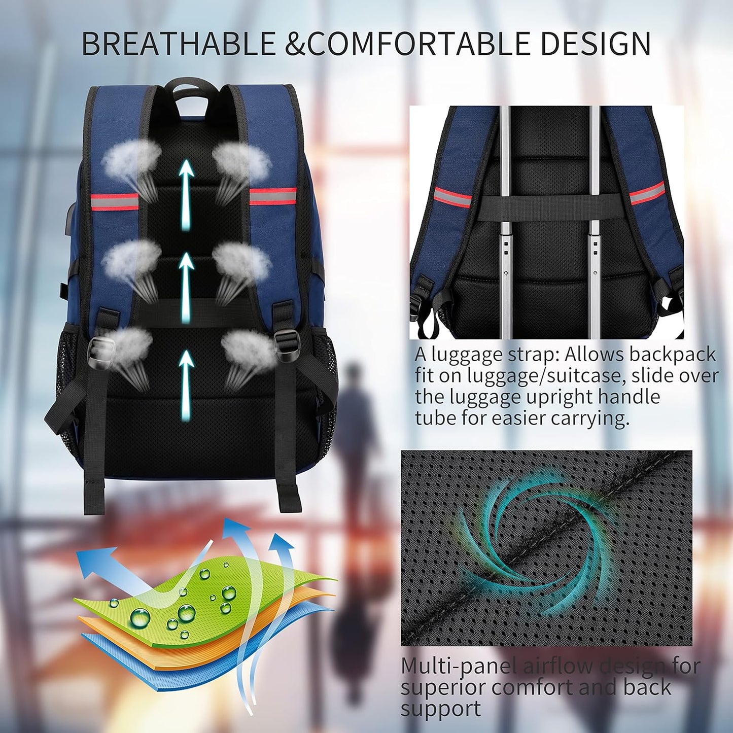 Durable Laptop Backpack with USB and Anti-Theft Features