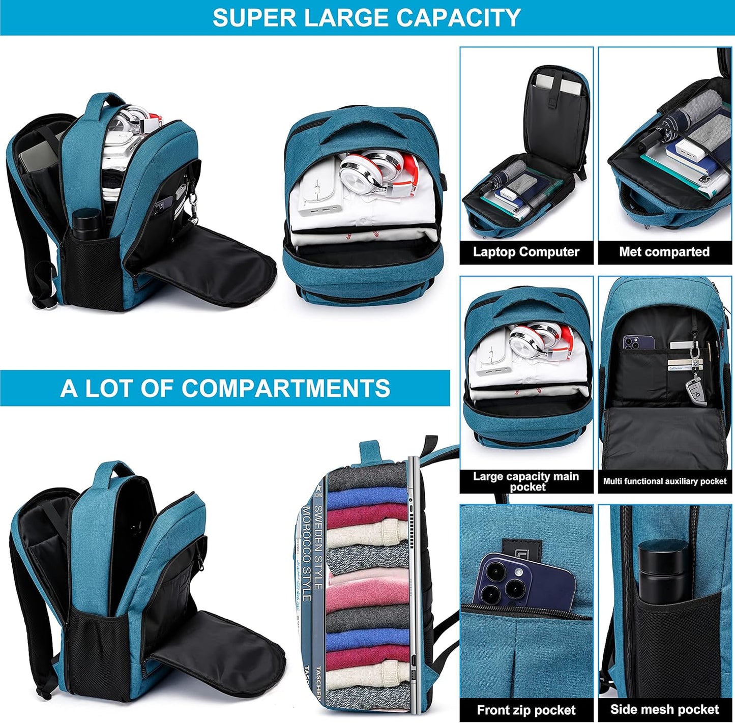 Durable Laptop Backpack with USB and Anti-Theft Features
