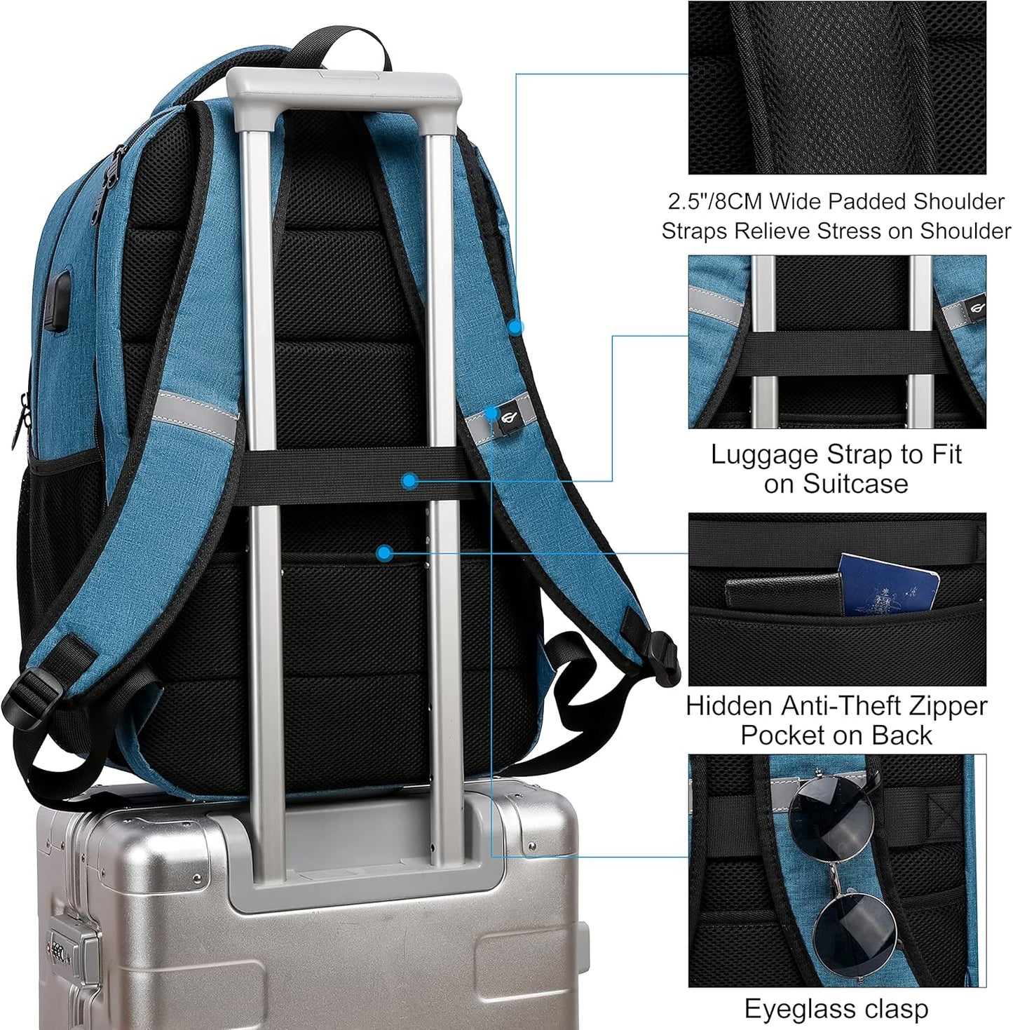 Durable Laptop Backpack with USB and Anti-Theft Features