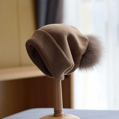 Soft Knit Pom Beanie | Fitted Winter Hat - OutfitLondon