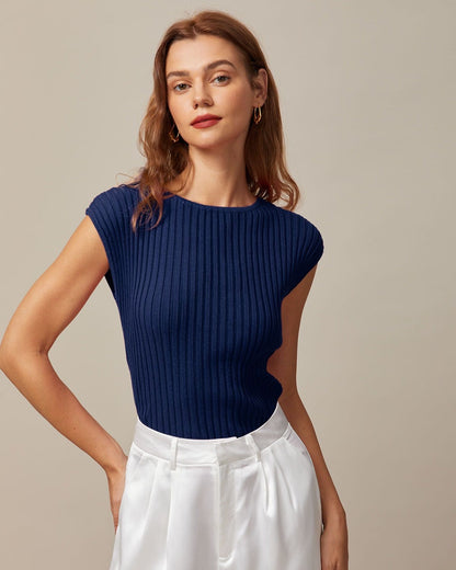 Comfy Cap Sleeve Winter Knit Top - OutfitLondon