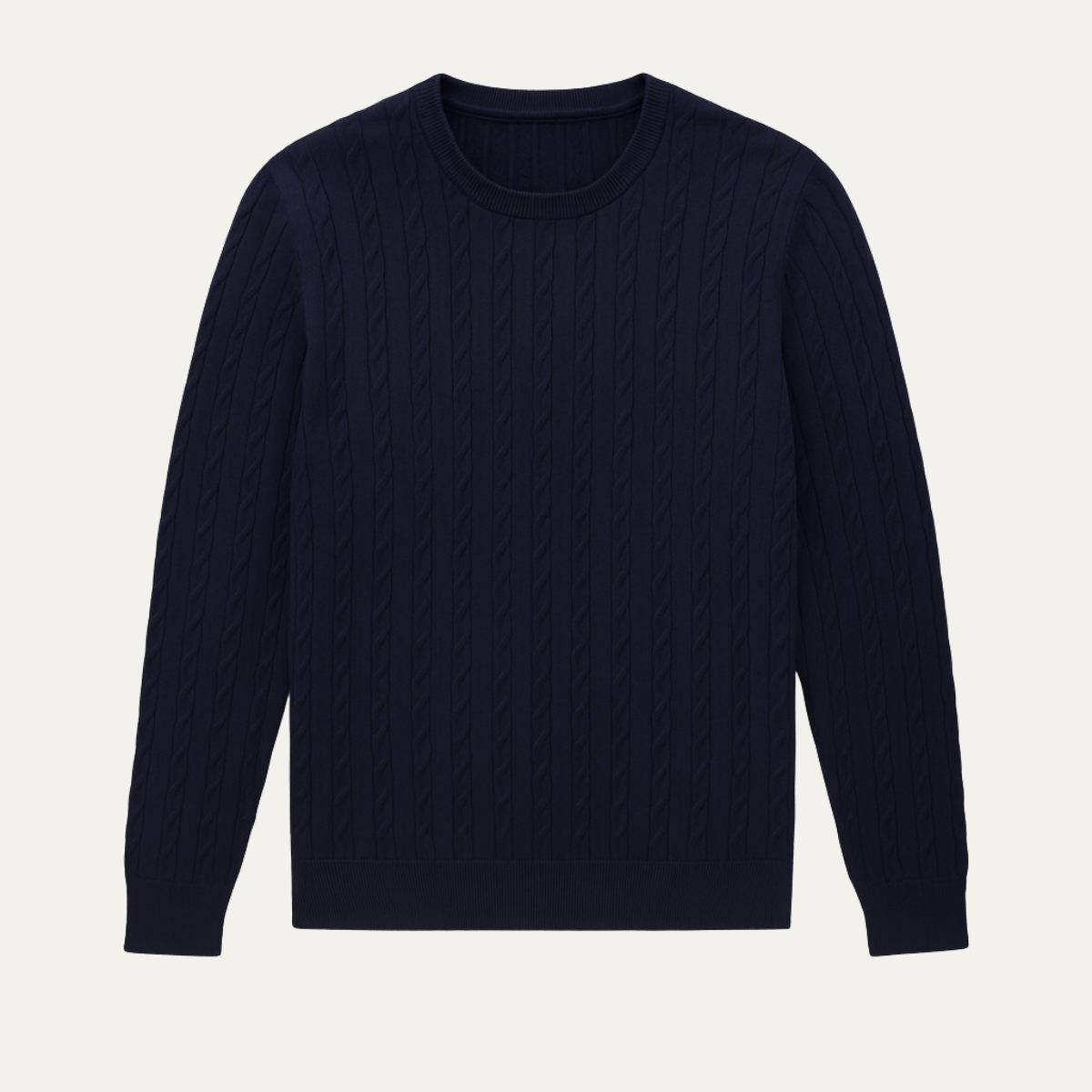 Classic Men's Cable Knit Cotton Sweater - OutfitLondon