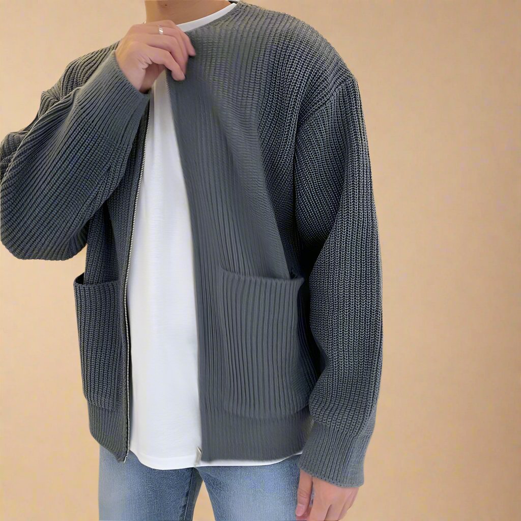 Men's Cozy Zip Up Cardigan Sweater
