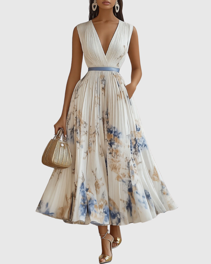Chic Sleeveless Midi Summer Dress for Women - OutfitLondon