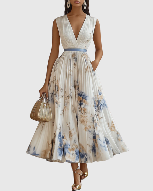 Chic Sleeveless Midi Summer Dress for Women - OutfitLondon