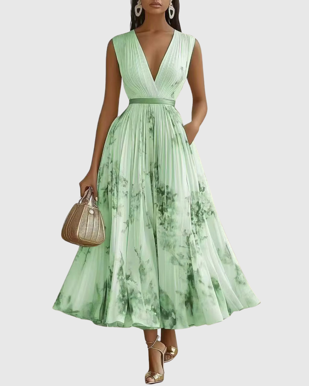 Image of Carla | Women's Sleeveless A-Line Midi Dress