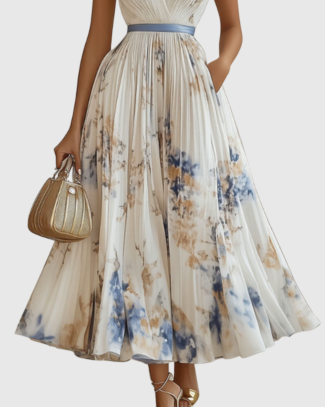 Image of Carla | Women's Sleeveless A-Line Midi Dress