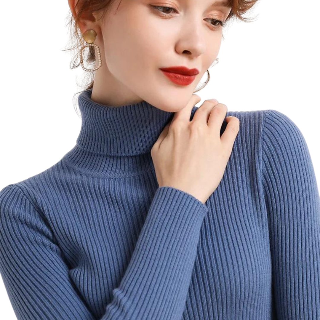 Soft Women's Turtleneck Cashmere Sweater - OutfitLondon