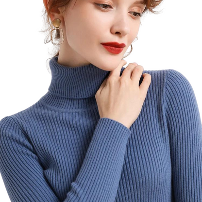 Soft Women's Turtleneck Cashmere Sweater - OutfitLondon