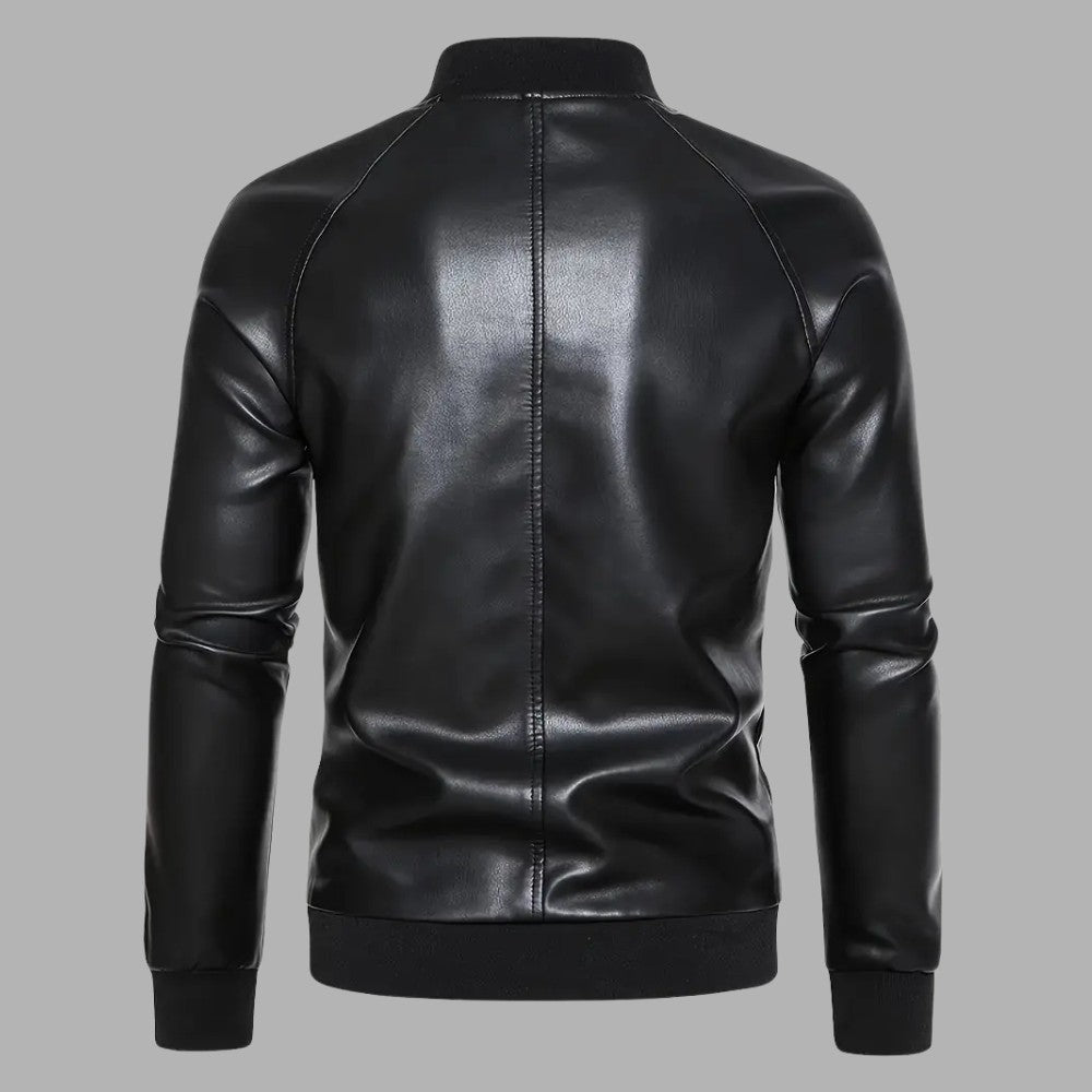 Relaxed Fit Biker Leather Jacket