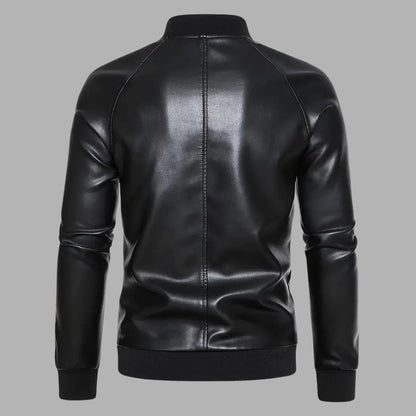 Relaxed Fit Biker Leather Jacket