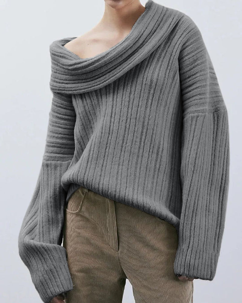 Relaxed Fit Off Shoulder Sweater