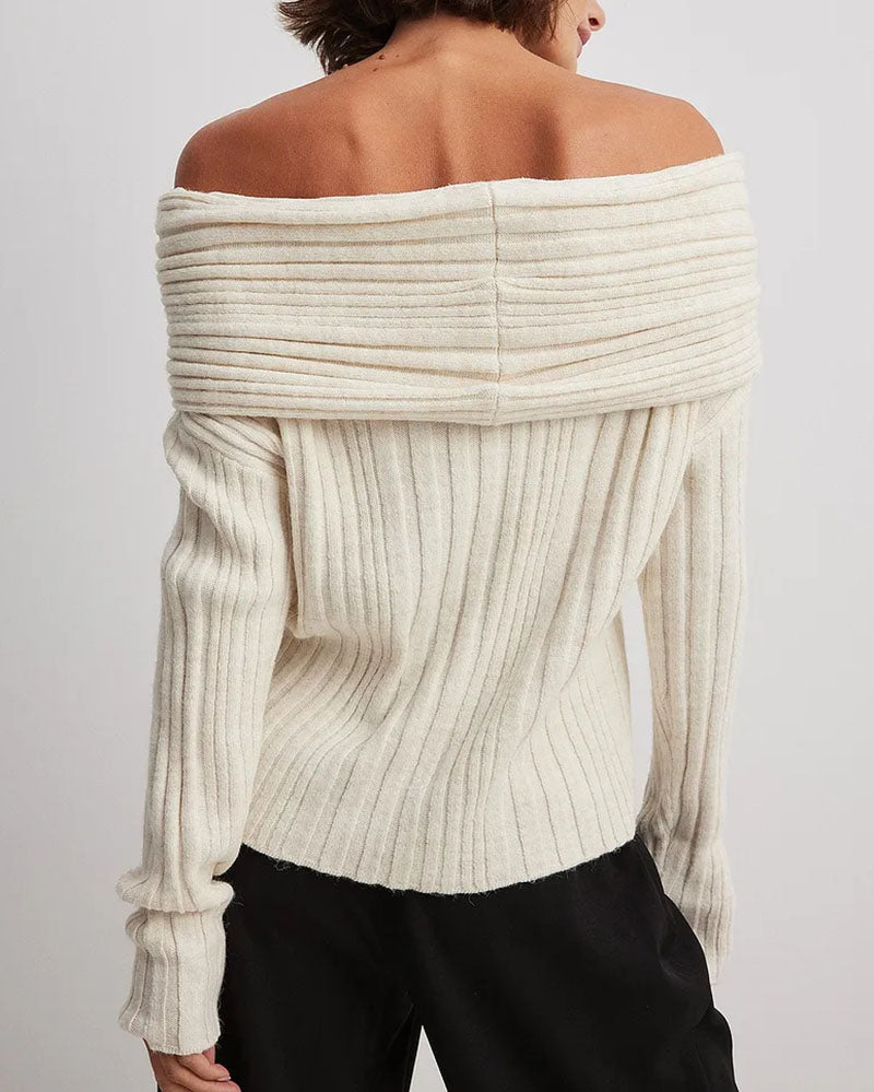 Relaxed Fit Off Shoulder Sweater