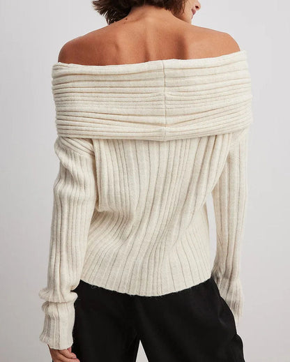 Relaxed Fit Off Shoulder Sweater
