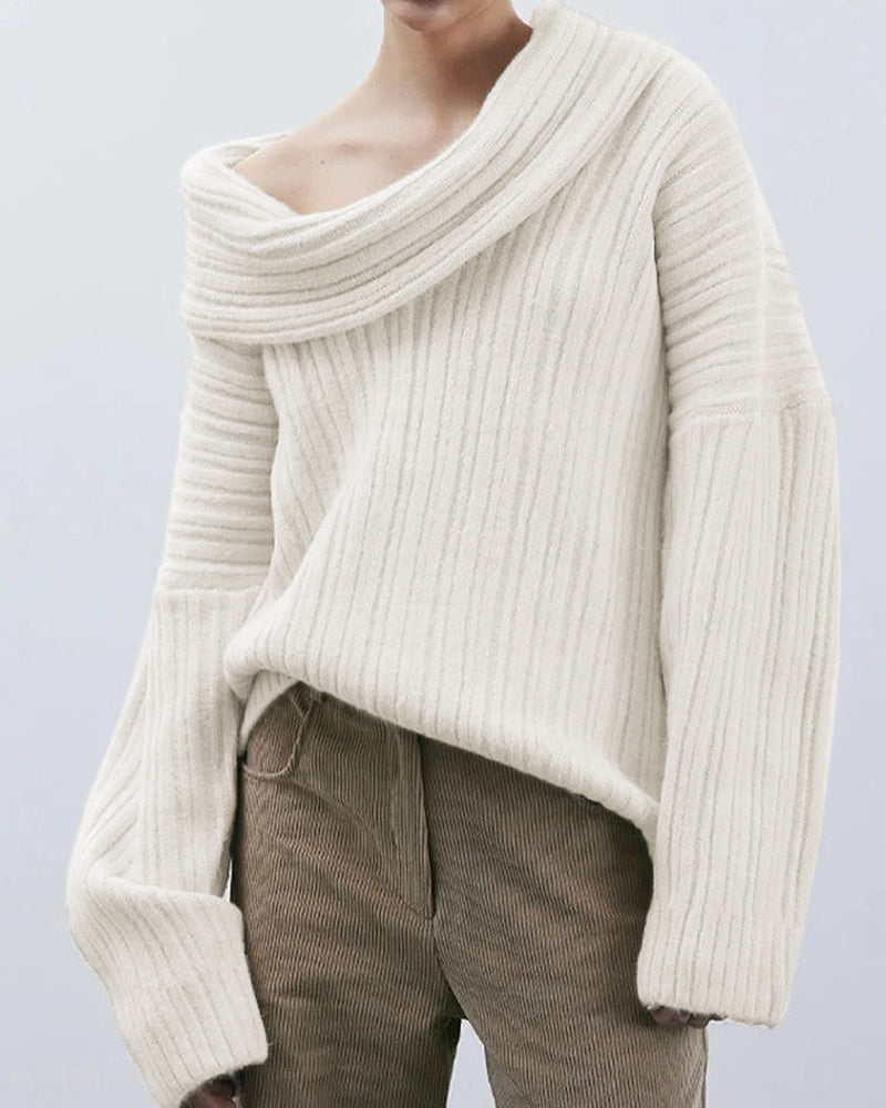Relaxed Fit Off Shoulder Sweater
