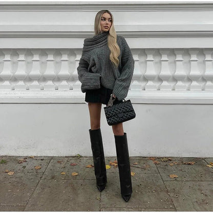 Relaxed Fit Off Shoulder Sweater