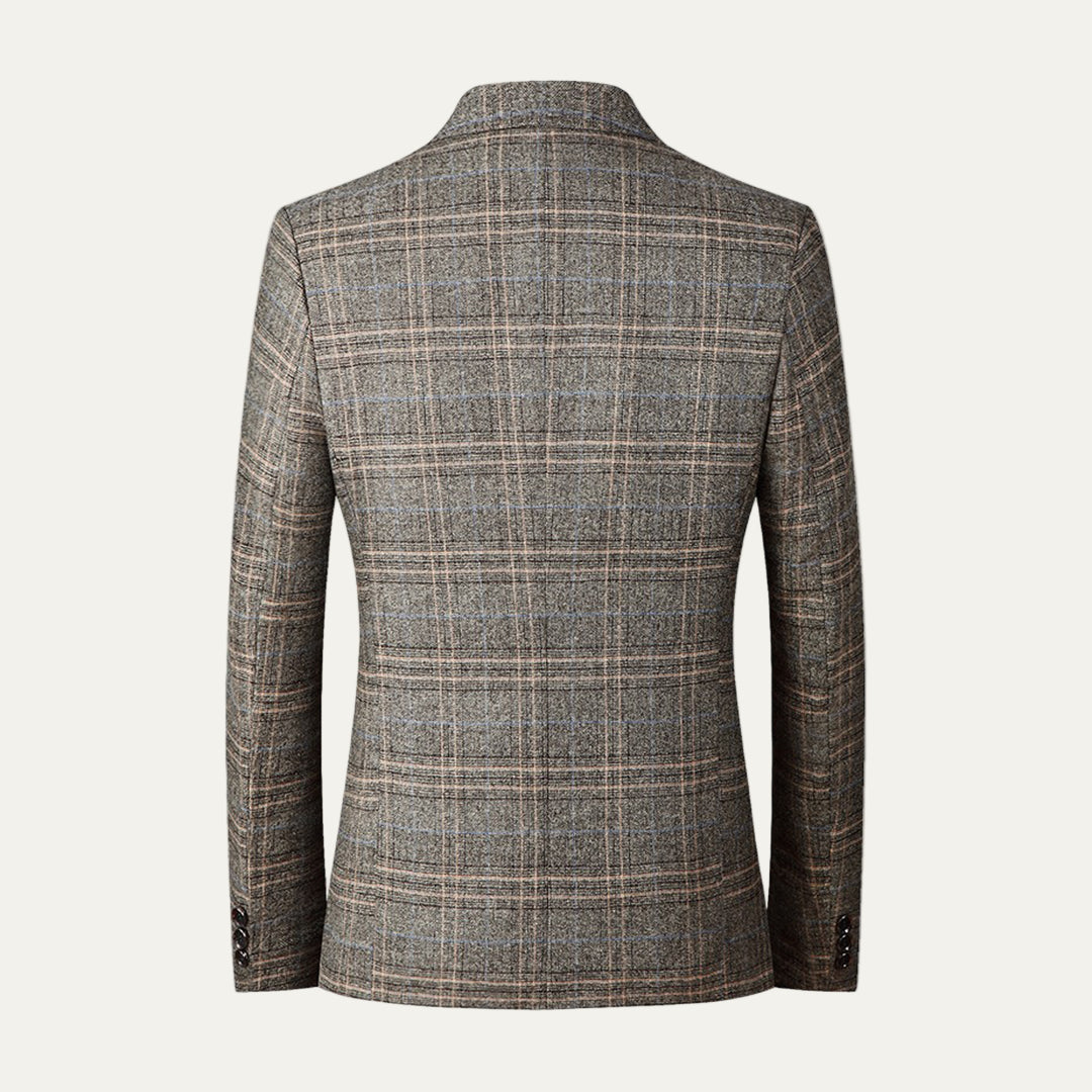 Stylish Men's Checked 2 Button Jacket