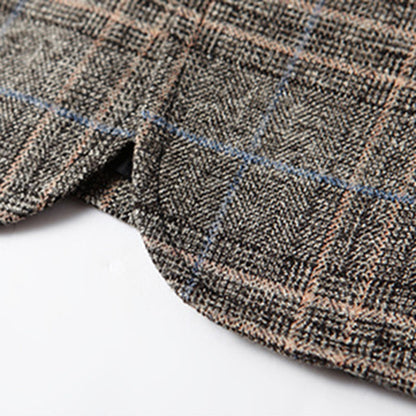 Stylish Men's Checked 2 Button Jacket