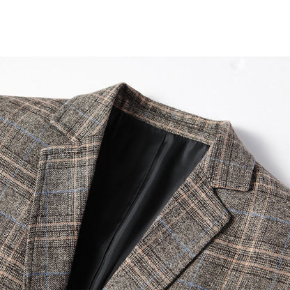 Stylish Men's Checked 2 Button Jacket