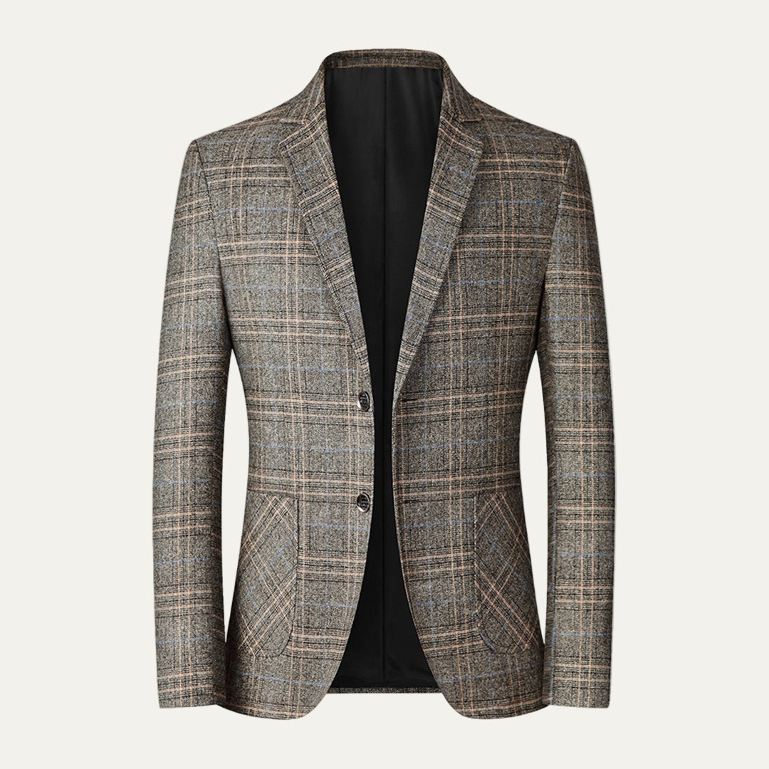 Stylish Men's Checked 2 Button Jacket