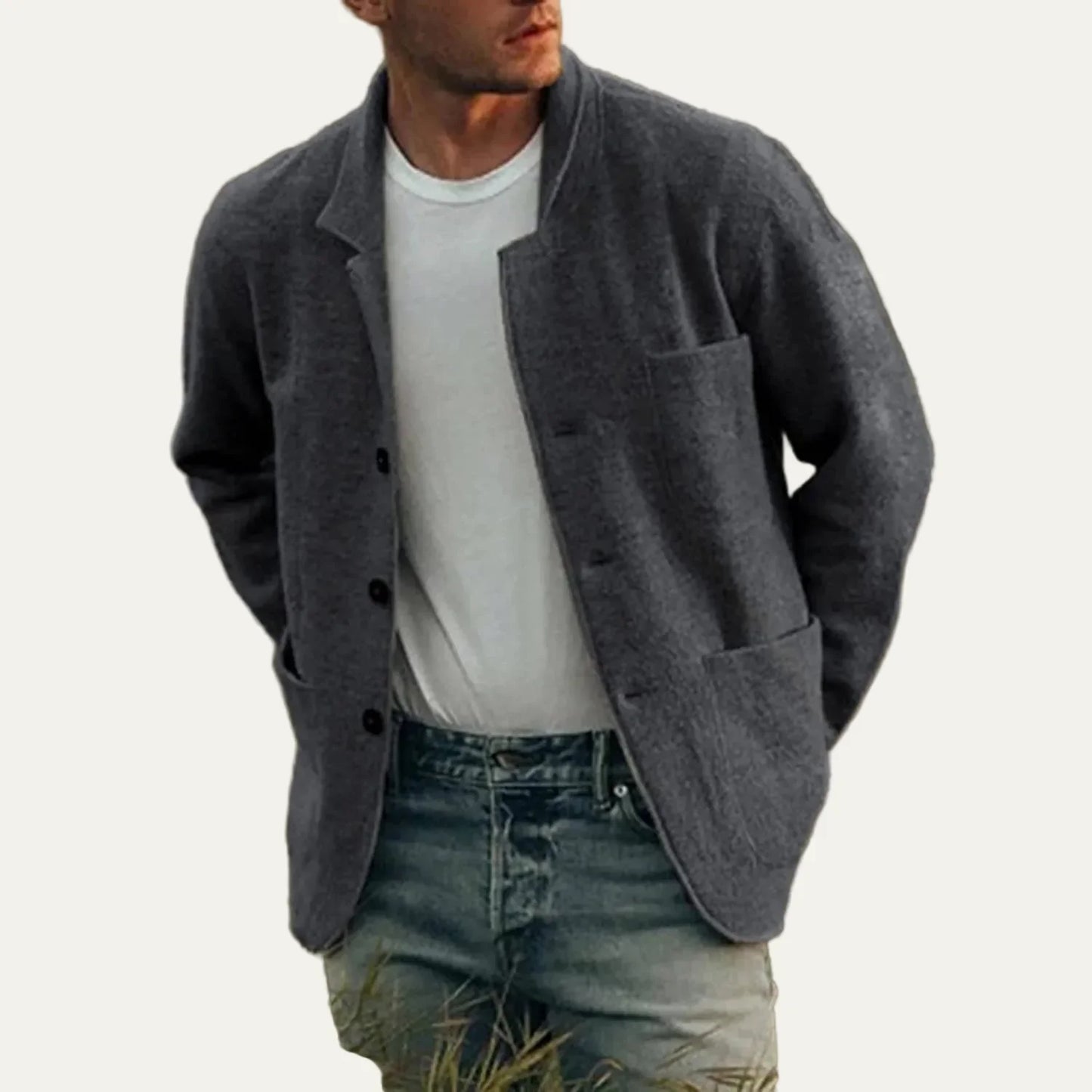 Men's Textured Zipper Sweater Jacket