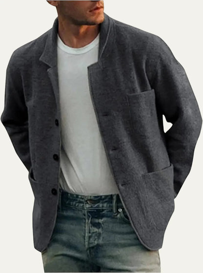 Men's Textured Zipper Sweater Jacket