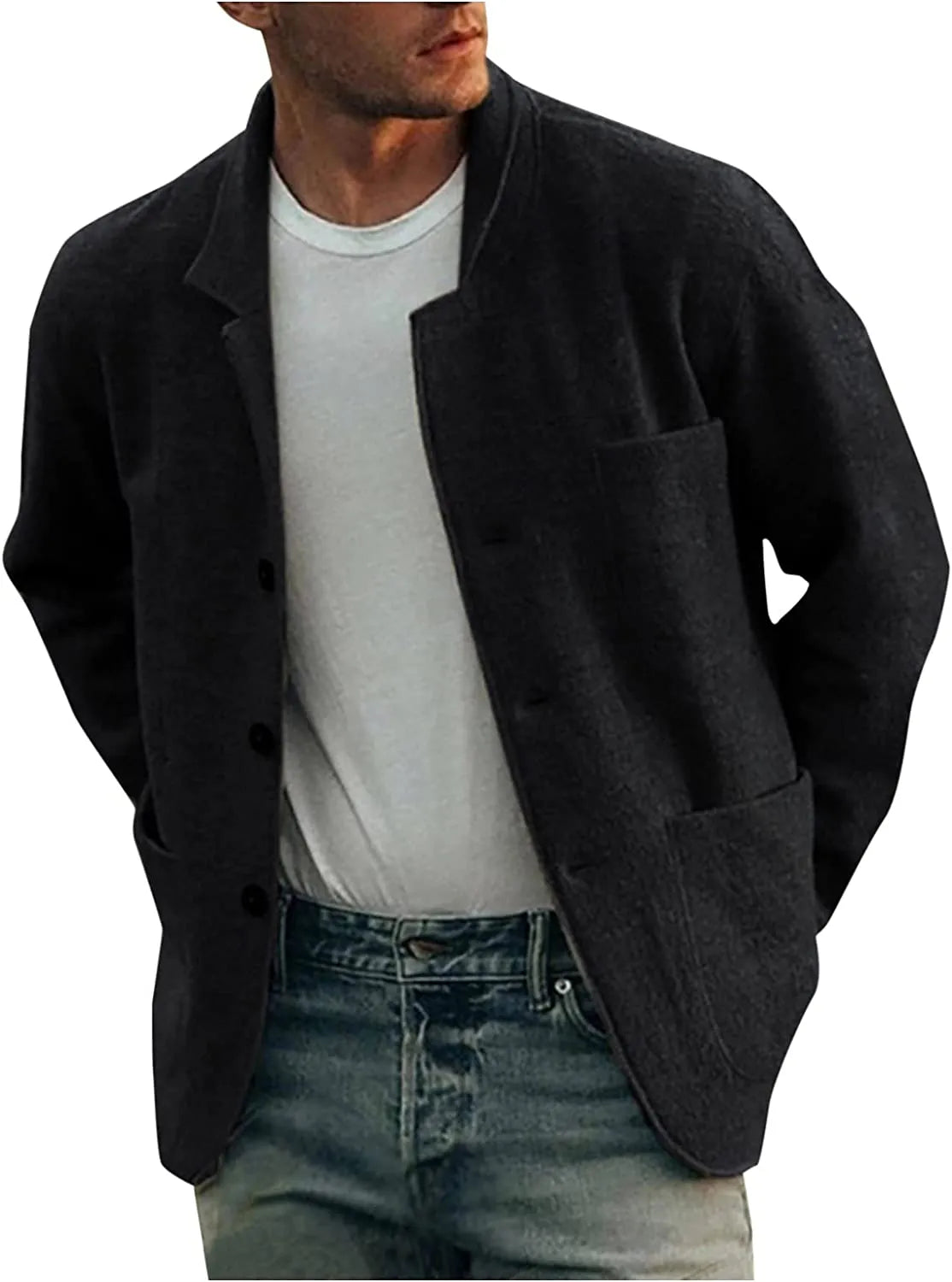 Men's Textured Zipper Sweater Jacket