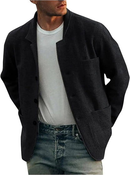 Men's Textured Zipper Sweater Jacket
