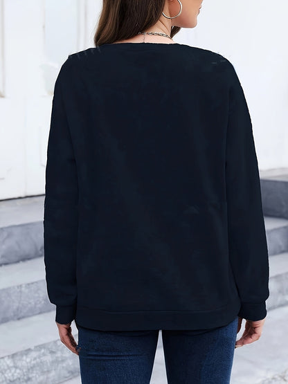 Relaxed Fit Sweatshirt with Bird Pattern