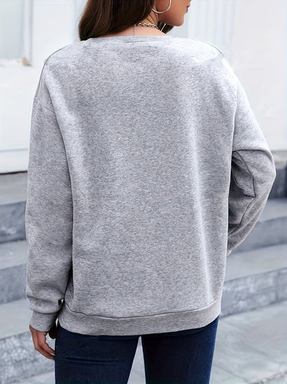 Relaxed Fit Sweatshirt with Bird Pattern