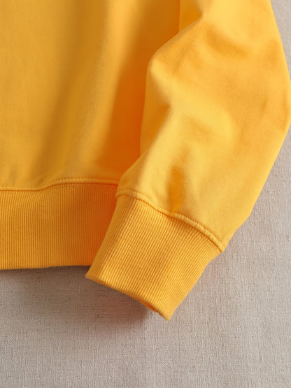 Funny Graphic Yellow Crew Neck Sweatshirt